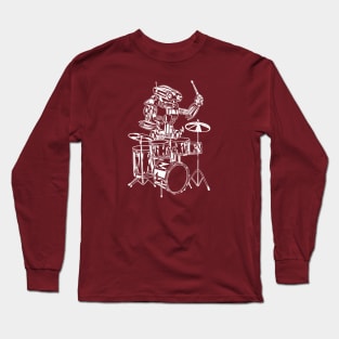 SEEMBO Robot Playing Drums Drummer Drumming Musician Band Long Sleeve T-Shirt